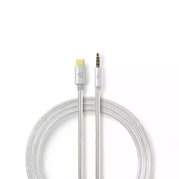 Audio kabelis Nedis CCTB65940AL10 1m USB C uz 3.5mm Alumīnijs