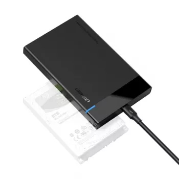 Ugreen 50743 HDD korpuss 2,5 collu ārējam diskam, melns