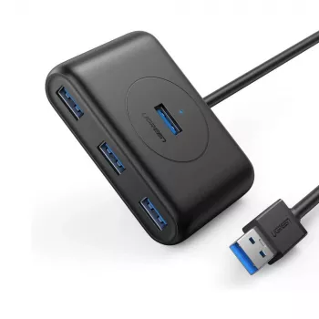 Ugreen 20290 USB centrmezgls 3.2 Gen 1 (3.1 Gen 1) Type-A 5000 Mbit/s Melns