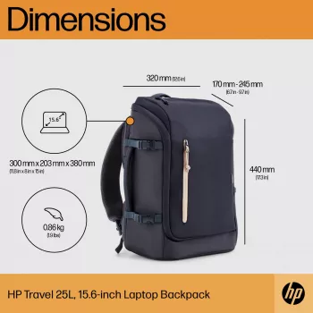 HP Travel 25 Litru 15.6 Zila Mugursoma Klēpjdatoram