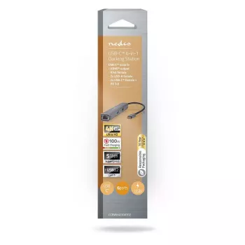 Nedis CCBW64230AT02 USB 3.2 Gen 1 Type-C dokstacija 6-in-1, 4K Ultra HD