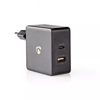 Mobilās ierīces lādētājs Nedis WCPD45W100BK Universāls Melns USB Iekštelpām