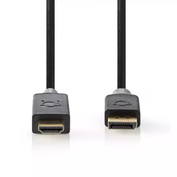 Video kabeļa adapteris Nedis CCBW37100AT10 1m DisplayPort uz HDMI melns