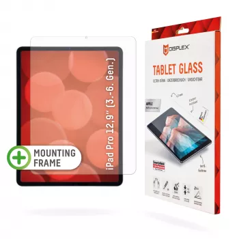 Displex Tablet Glass (9H) Apple iPad Pro 12,9'' (3./4./5./6. Gen.) ar Eco Montāžas Rāmi, nesalaužams, ultrāplāns, neredzams