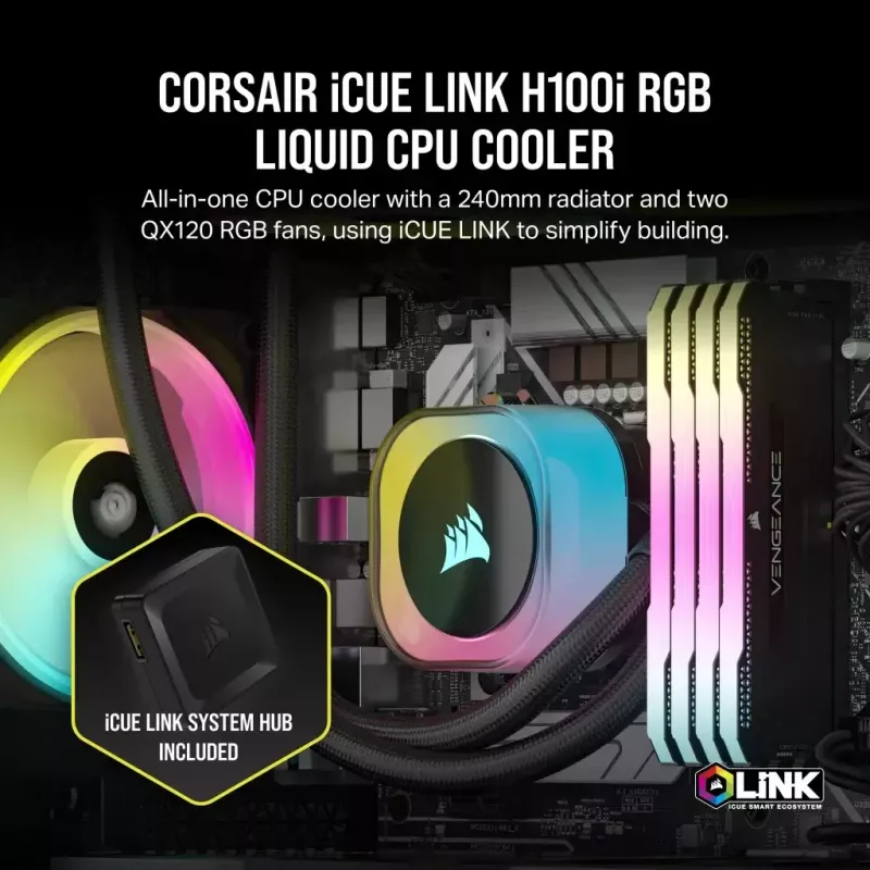 Šķidruma dzesēšanas komplekts Corsair H100i