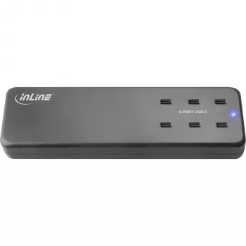 InLine 31516I daudzportu lādētājs, 6x USB-C, PD 3.0, GaN, melns
