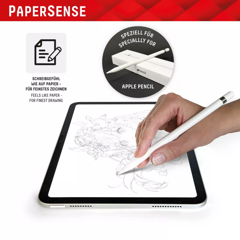 Displex TABLET PAPERSENSE iPad 10,9 inch(10.)/11 inch (2025)/Air 11 inch(2024/2025), noņemama rakstīšanas vai zīmēšanas plēve ar papīra sajūtu