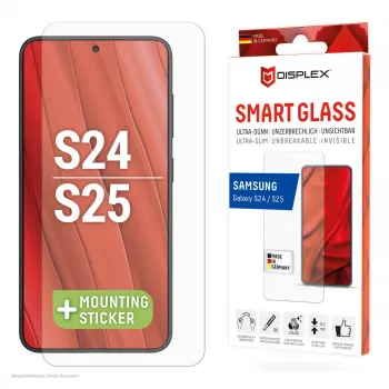 Displex Smart Glass (9H) Samsung Galaxy S24/S25, montāžas uzlīme, nesalaužams