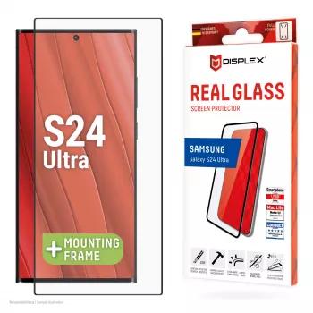 Displex pilna pārsega ekrāna aizsargs (10H) Samsung Galaxy S24 Ultra, EASY-ON® Eco montāžas rāmis