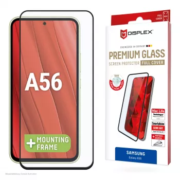 Displex Premium Screen Protector (Pilns Pārklājums, 10H) Samsung Galaxy A56, Eco Montāžas Rāmis, Pilns Pārklājums