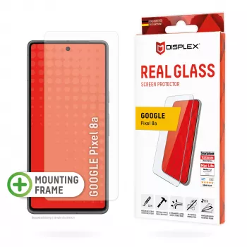 Displex ekrāna aizsargs (10H) Google Pixel 8a, EASY-ON® Eco Montāžas rāmis, izturīgs pret skrāpējumiem