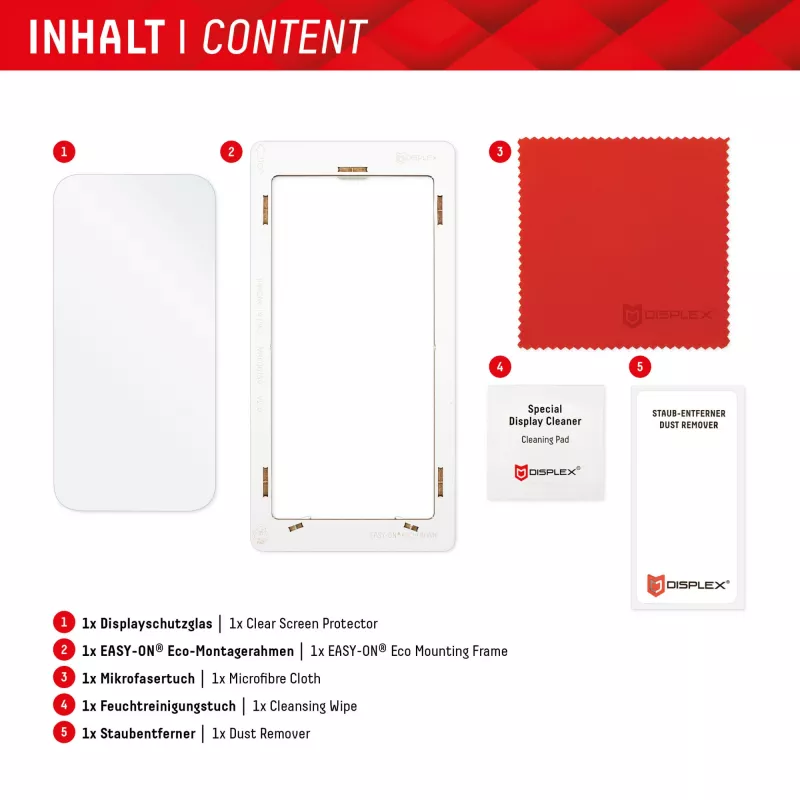 Displex ekrāna aizsargs (10H) Google Pixel 8a, EASY-ON® Eco Montāžas rāmis, izturīgs pret skrāpējumiem