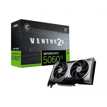 Grafikas karte MSI GeForce RTX 5060 Ti 16 GB GDDR7, PCIe 5.0, 128-bit, 2602 MHz boost, 180 W, 2 ventilatori