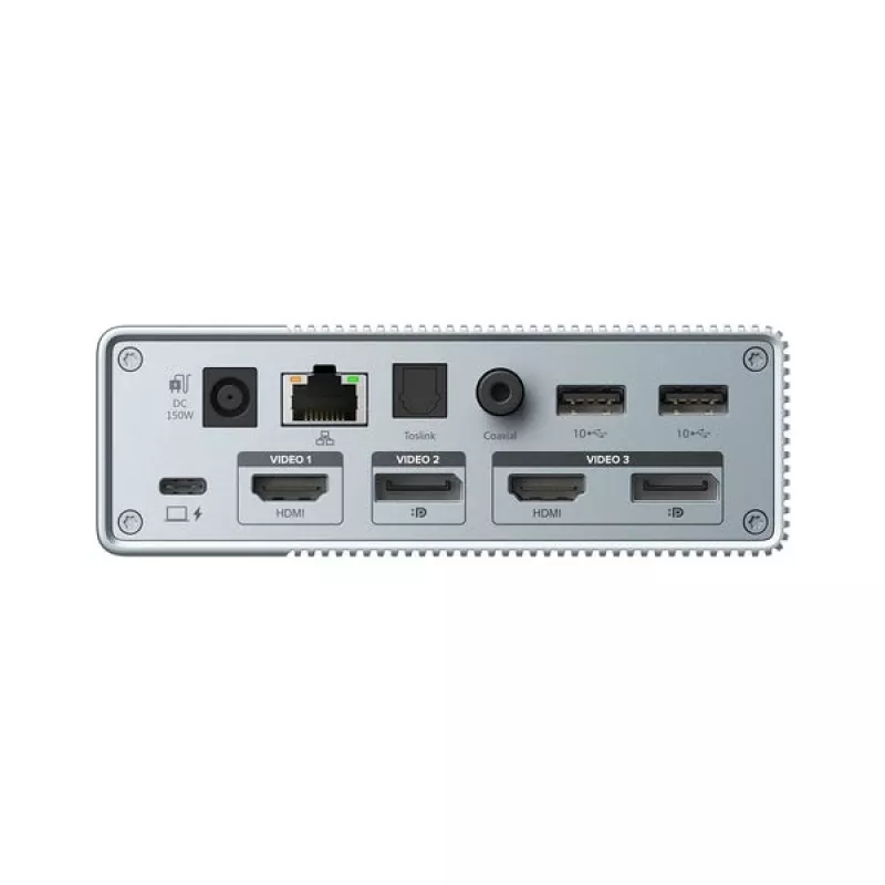 HyperDrive GEN2 HDG215-EUZ 15-in-1 USB-C dokošanas stacija, 2x HDMI, 2x DisplayPort, 100W Power Delivery, sudraba krāsā