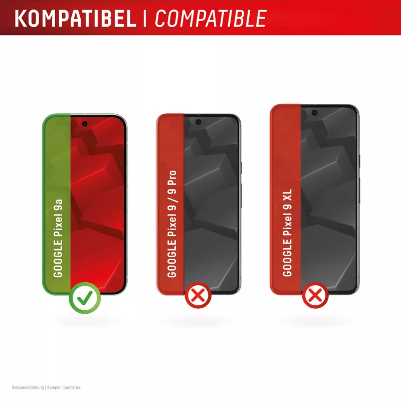 Displex ekrāna aizsargstikls (10H) Google Pixel 9a, EASY-ON® Eco montāžas rāmis, pret skrāpējumiem