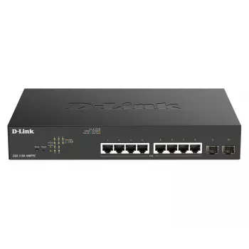 D-Link DGS-1100-10MPV2 pārvaldāms L2 Gigabit Ethernet slēdzis ar PoE, 1U, melns