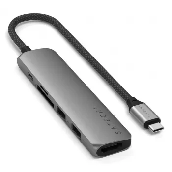 Satechi ST-P6SM USB-C centrmezgls 10000 Mbit/s Pelēks