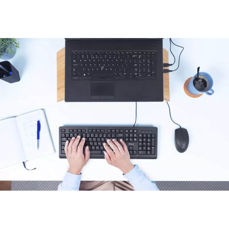 Trust Primo tastatūra ar peli Office USB vācu melna