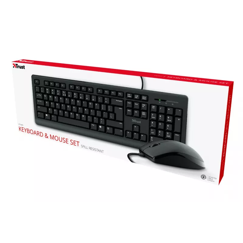 Trust Primo tastatūra ar peli Office USB vācu melna