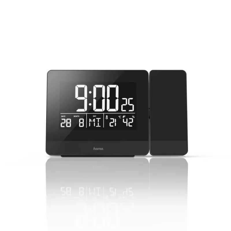 Hama Plus Charge digitālais modinātājpulkstenis ar projekciju Melns