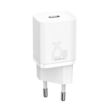 Baseus Super Si Indoor Charger White ātrs lādētājs 12V 1xUSB-C