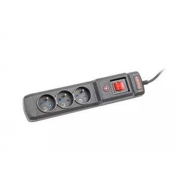 Pagarinātājs ARMAC Multi M3 — 3 kontaktligzdas, 5 m vads, melns