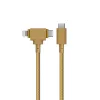 USB kabelis Native Union Belt Cable Duo 1,5 m USB-C uz USB-C/Lightning Dzeltena