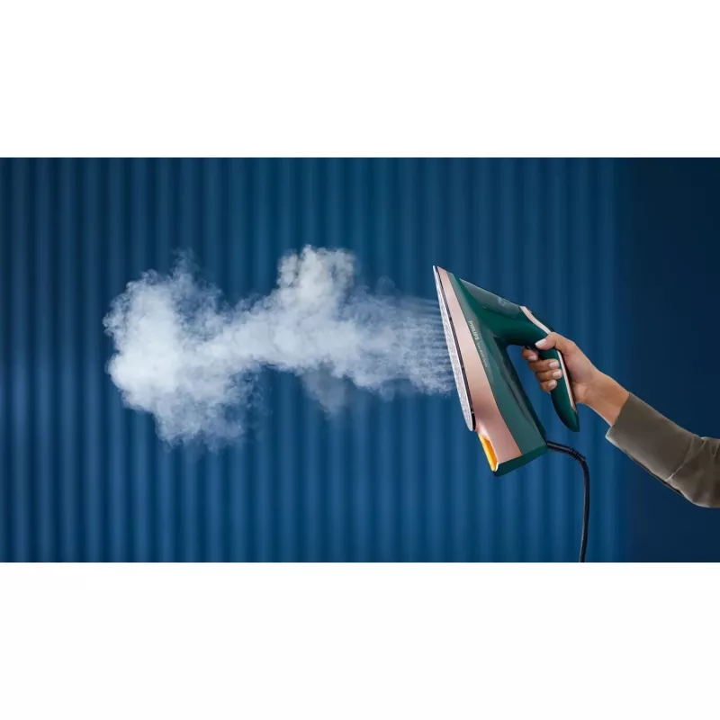 Gleznojamais gludeklis Philips DST8030/70 — 3000 W, SteamGlide Elite zole, 0.35 L tvertne, 1.78 kg, vertikāls tvaiks, zaļš