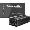 Strāvas invertors QOLTEC Monolith 600 W — 12 V uz 230 V, USB PD 18 W, auto/telpām, melns