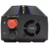 Strāvas invertors QOLTEC Monolith 600 W — 12 V uz 230 V, USB PD 18 W, auto/telpām, melns
