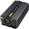 Strāvas invertors QOLTEC Monolith 600 W — 12 V uz 230 V, USB PD 18 W, auto/telpām, melns