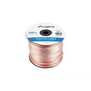 Skaļruņu kabelis LANBERG SC-2X10-10CC-1000-TR 2×1,0 mm² 100 m caurspīdīgs