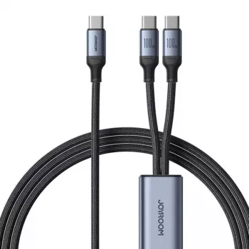 USB-C uz 2× USB-C kabelis Joyroom SA21-1T2 100W 1.5m (melns)