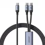 USB-C uz 2× USB-C kabelis Joyroom SA21-1T2 100W 1.5m (melns)