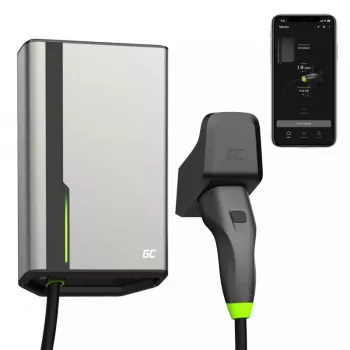 Elektromobiļu uzlādes stacija Green Cell EVGC021A2275 22kW sienas montāžai pelēks alumīnijs