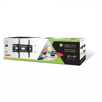 Techly noliecams sienas stiprinājums televizoram LED LCD 42-80 collas melns