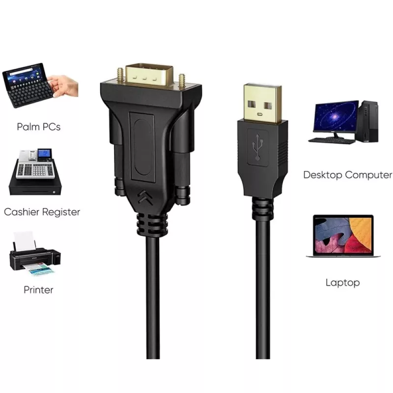 Seriālais kabelis Techly IDATA-USB2-SER-1 Melns 1.5m USB Type-A DB-9