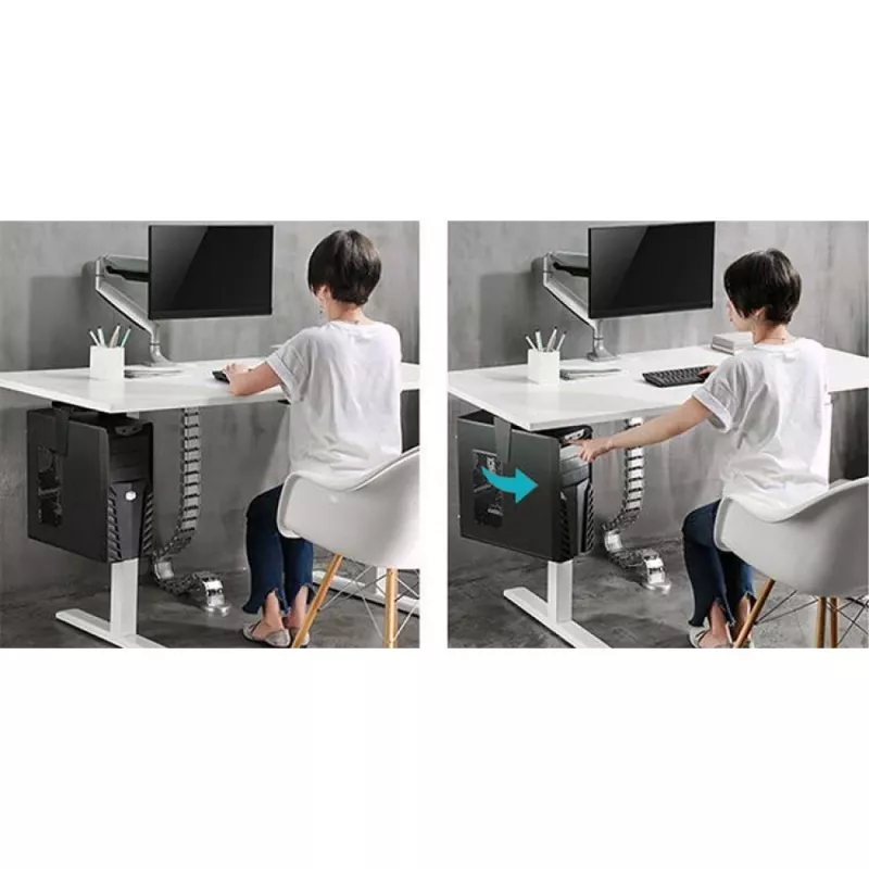Techly ICA-CS 66 CPU turētājs zem galda, melns