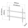 Techly ICA-PLB 162L televizora sienas stiprinājums, 40-65", 50 kg, plāns 28 mm