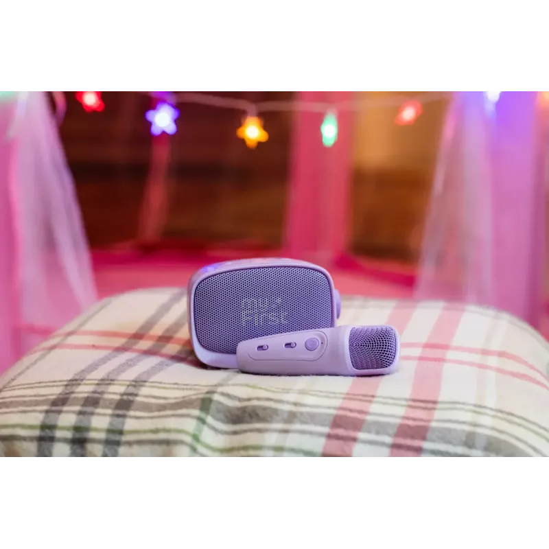 Bērnu portatīvais skaļrunis MYFIRST myFirst Voice 2 — violets, kompakts uzlādējams audio bērniem