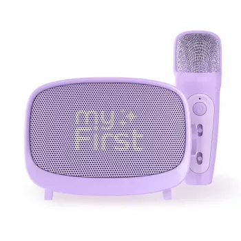 Bērnu portatīvais skaļrunis MYFIRST myFirst Voice 2 — violets, kompakts uzlādējams audio bērniem