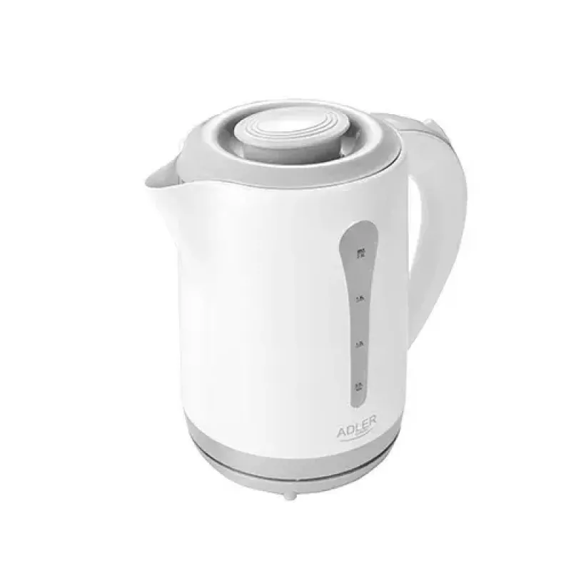 Elektriskā tējkanna Adler AD 1244 — 2,5 L, 2200 W, balta, slēptais sildelements