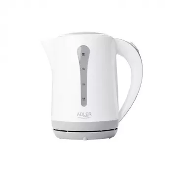 Elektriskā tējkanna Adler AD 1244 — 2,5 L, 2200 W, balta, slēptais sildelements
