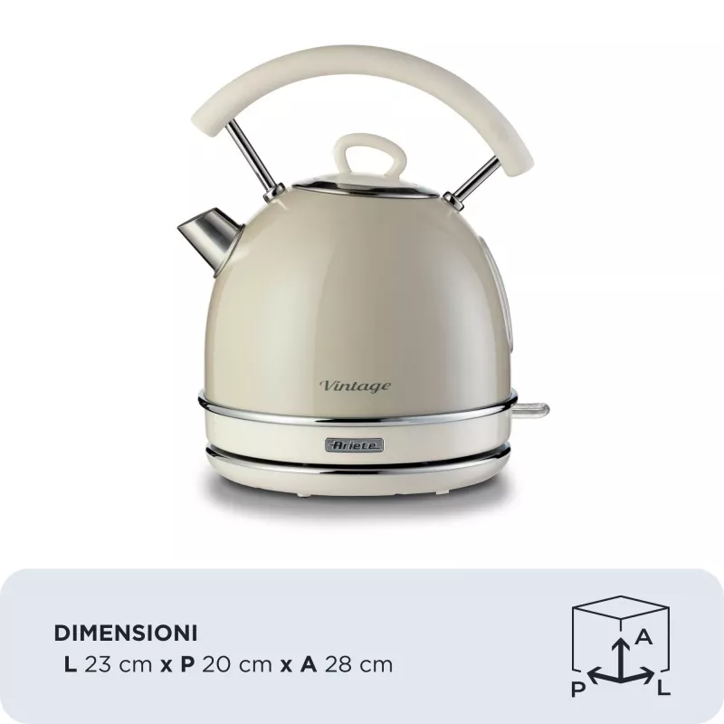 Ariete 2877 Kettle Vintage, 1,7L, bezvadu, bēšs