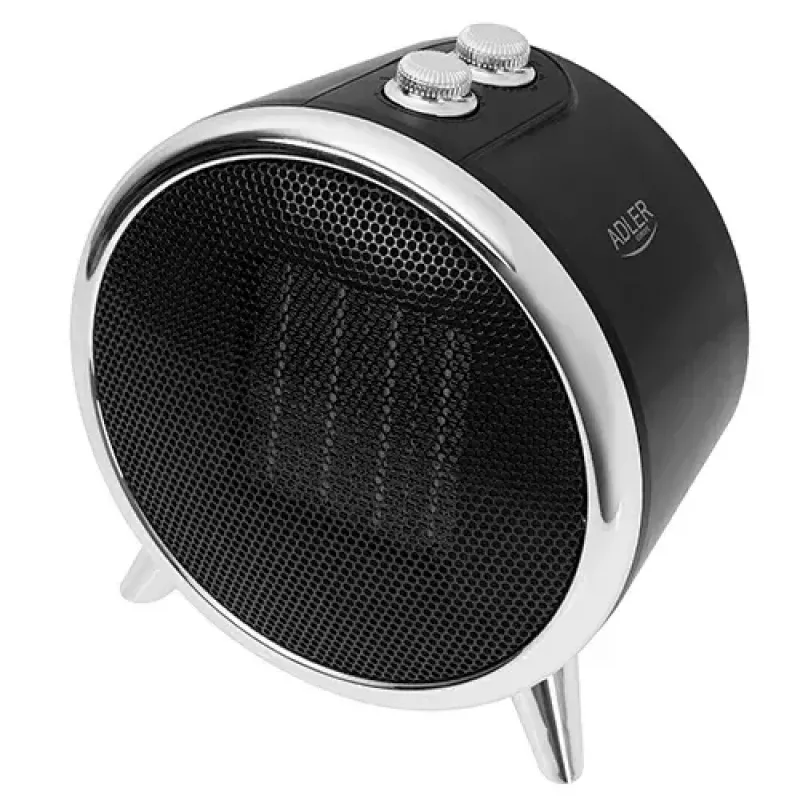 Keramiskais elektriskais sildītājs Adler AD 7742 — 1500/750 W, grīdas, 220–240 V, melns/sudrabs