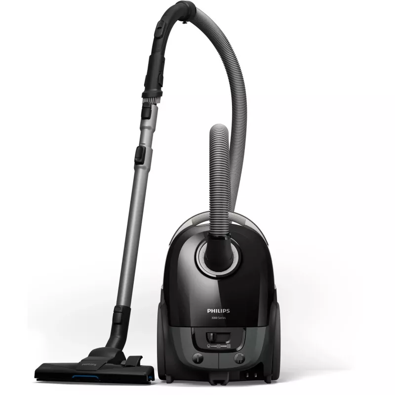 Putekļsūcējs cilindrisks Philips 3000 sērija XD3112/09 — 900 W, 3 L putekļu maiss, HEPA filtrs, 9 m rādiuss, TriActive sprausla