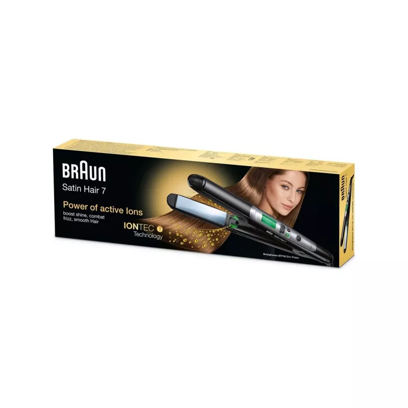 Taisnotājs Braun Satin Hair 7 ST710 Silts Melns 130 °C 2 m