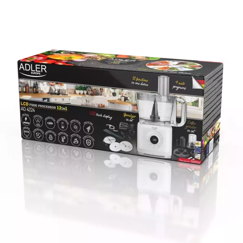 Virtuves kombains Adler AD 4224 1000 W 3.5 L Melns Balts