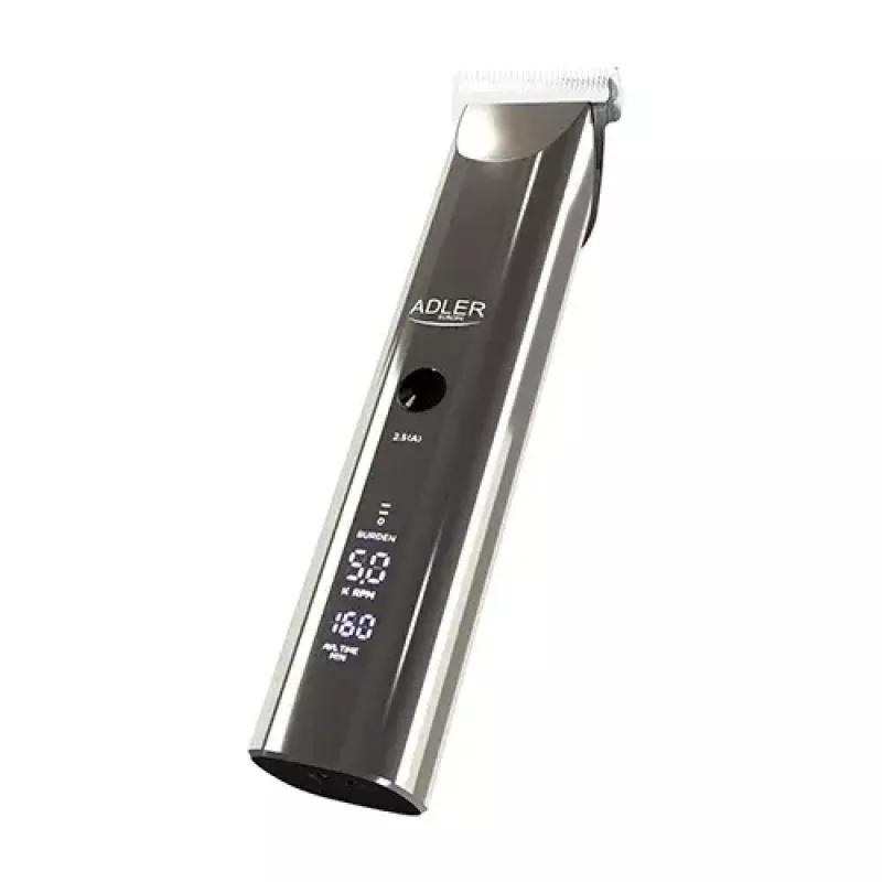 Adler AD 2834 matu griešanas mašīnīte, no 3 mm līdz 1,2 cm, 4 uzgaļi, LCD, sudraba krāsā
