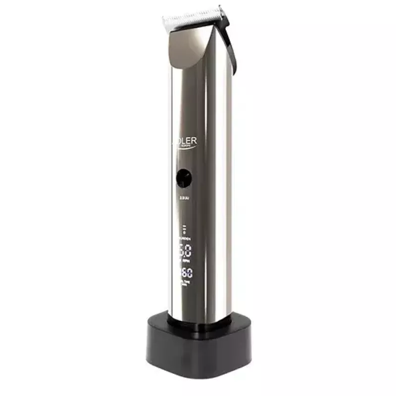 Adler AD 2834 matu griešanas mašīnīte, no 3 mm līdz 1,2 cm, 4 uzgaļi, LCD, sudraba krāsā